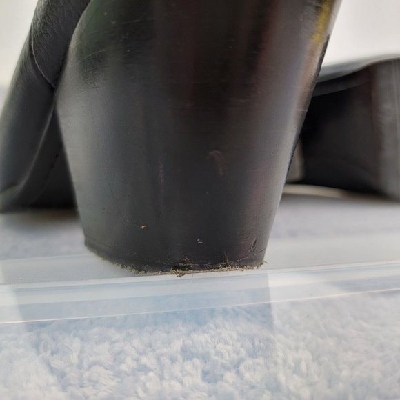 RACHEL COMEY Pebbled Nassau Chelsea Boots Heel Leather Sherpa Lined Size 6 - Picture 10 of 10